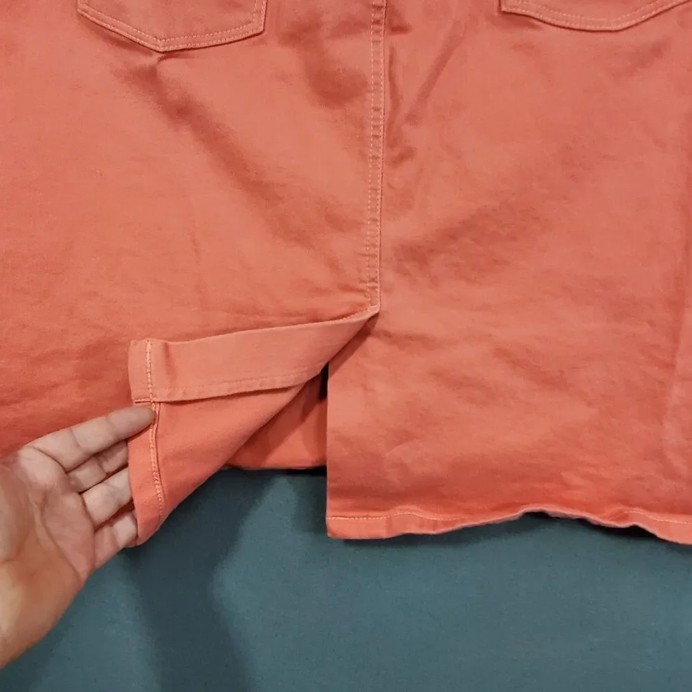 Talbots Mini Skirt Womens Size 20W Orange Cotton Spandex Mix